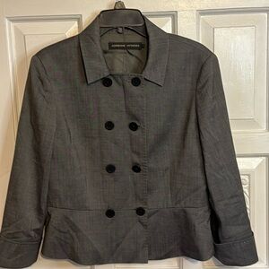 Adrienne Vittadini Wool Blend 8 Button 3/4 Sleeve Lined Blazer Size 10